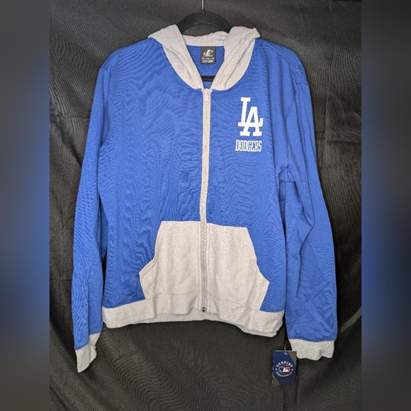 Los Angeles Dodgers Full-Zip Hoodie - XL - Blue/Grey - MLB Licensed - Picture 1 of 3